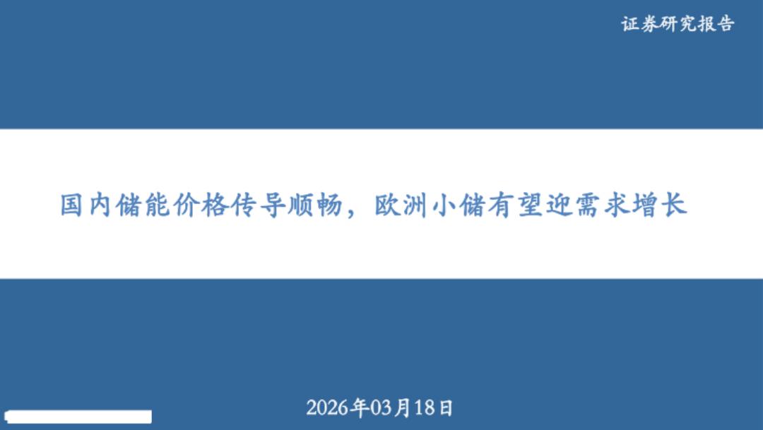 华安证券：国内储能价格传导，欧洲小储需求增长海报