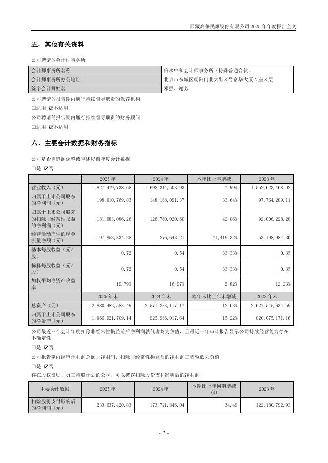 002827-高争民爆：2025年年度报告_第7页