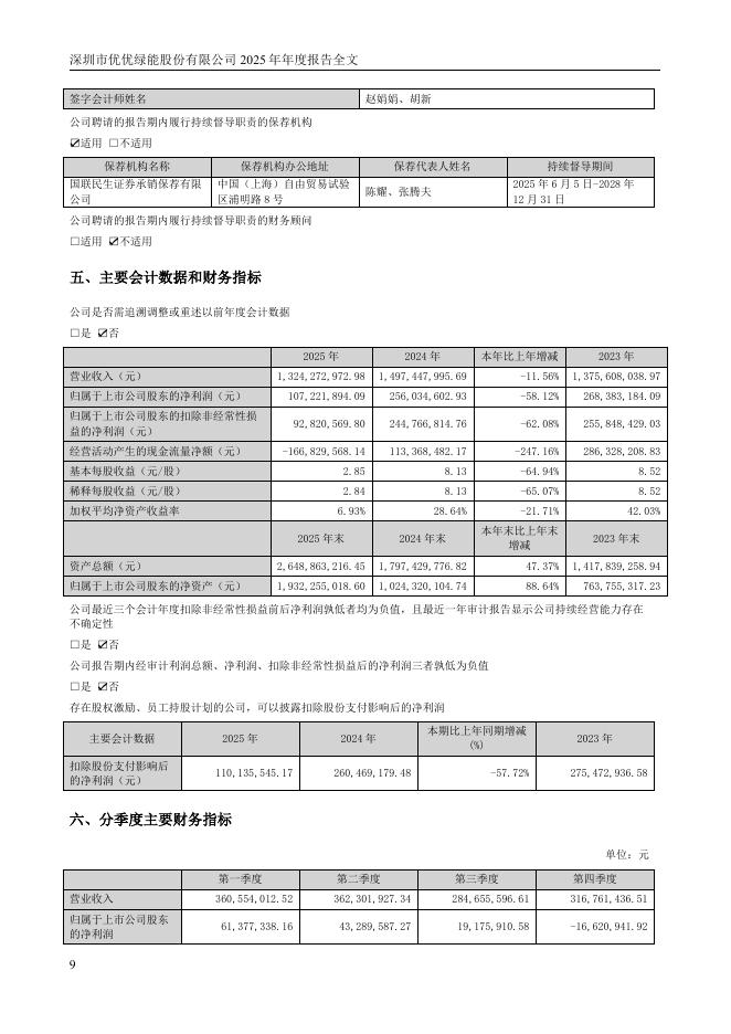 301590-优优绿能：2025年年度报告_第9页