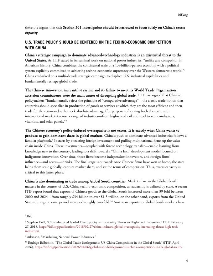 ITIF：2026年就某些经济体制造业部门结构性过剩产能和生产进行301调查报告（英文版）_第4页