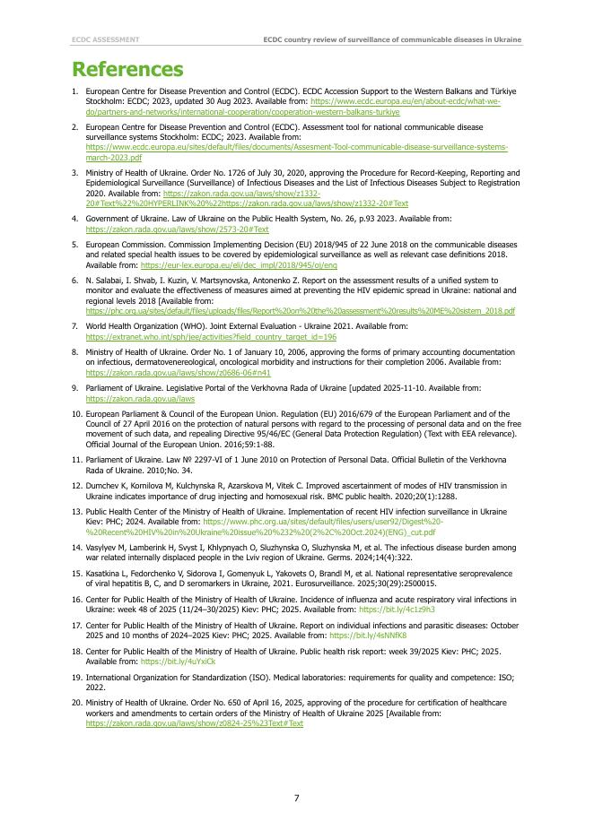 欧洲疾控中心：2026年ECDC对乌克兰传染病监测的审查报告（英文版）_第7页