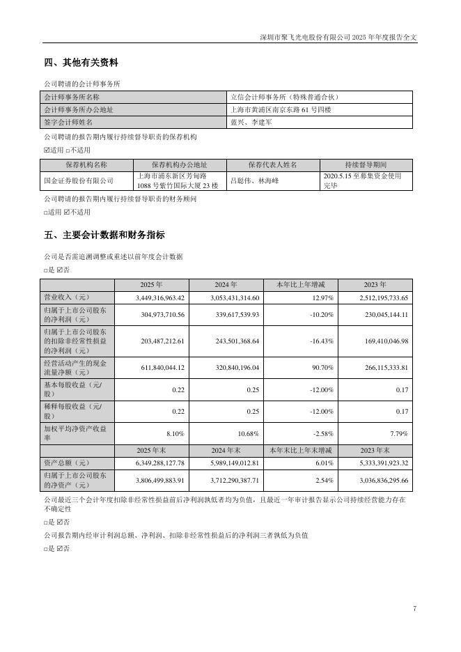 300303-聚飞光电：2025年年度报告_第7页