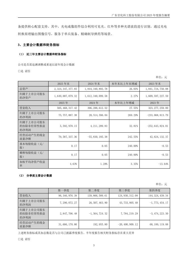 000576-甘化科工：2025年年度报告摘要_第3页