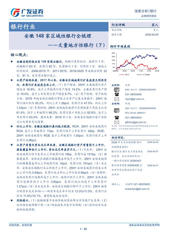 广发证券：丈量地方性银行（7）：安徽148家区域性银行全梳理海报