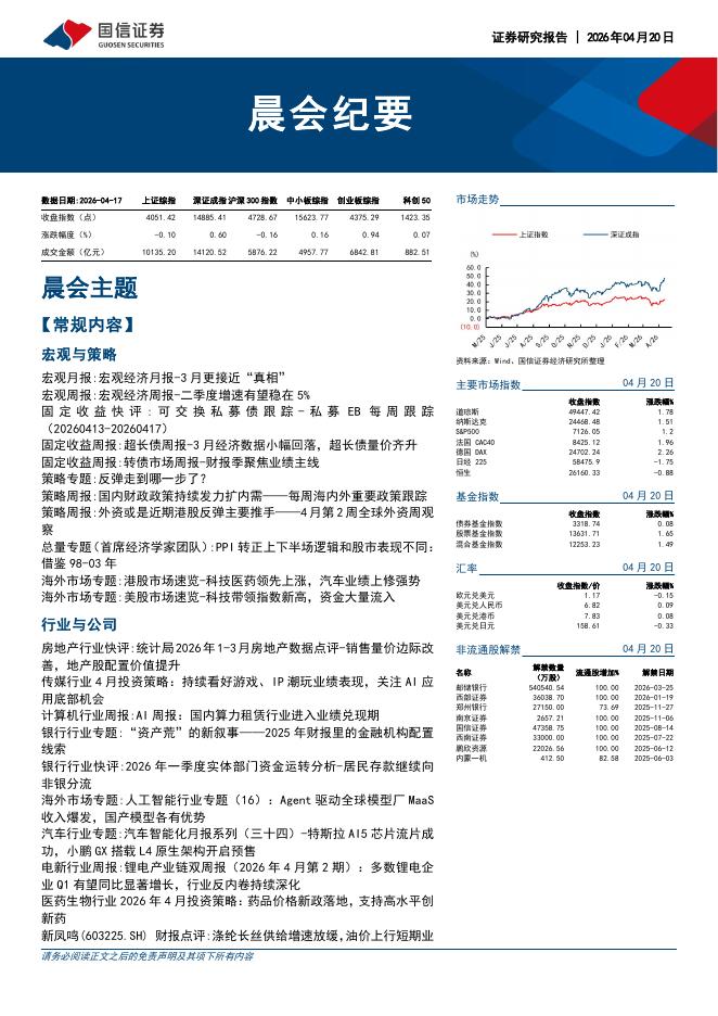 国信证券：晨会纪要-260420海报