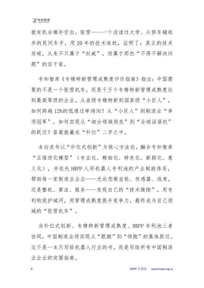 专知智库：从张雪机车到HRPP专利池白皮书-中国制造业的“专精特新”突围之路_第9页