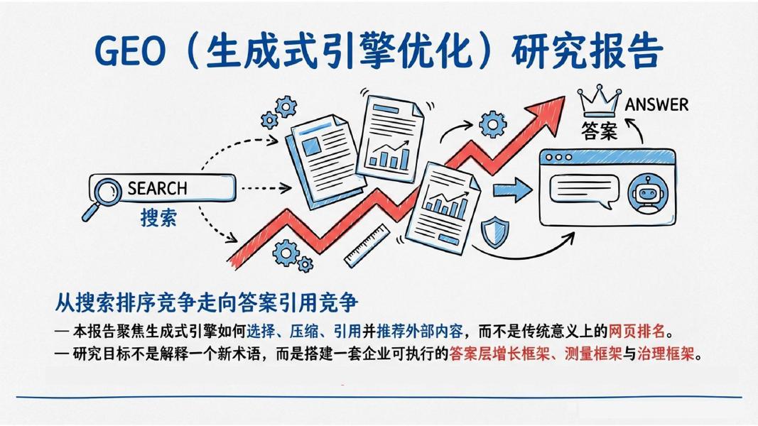 清新研究：GEO（生成式引擎优化）研究报告海报