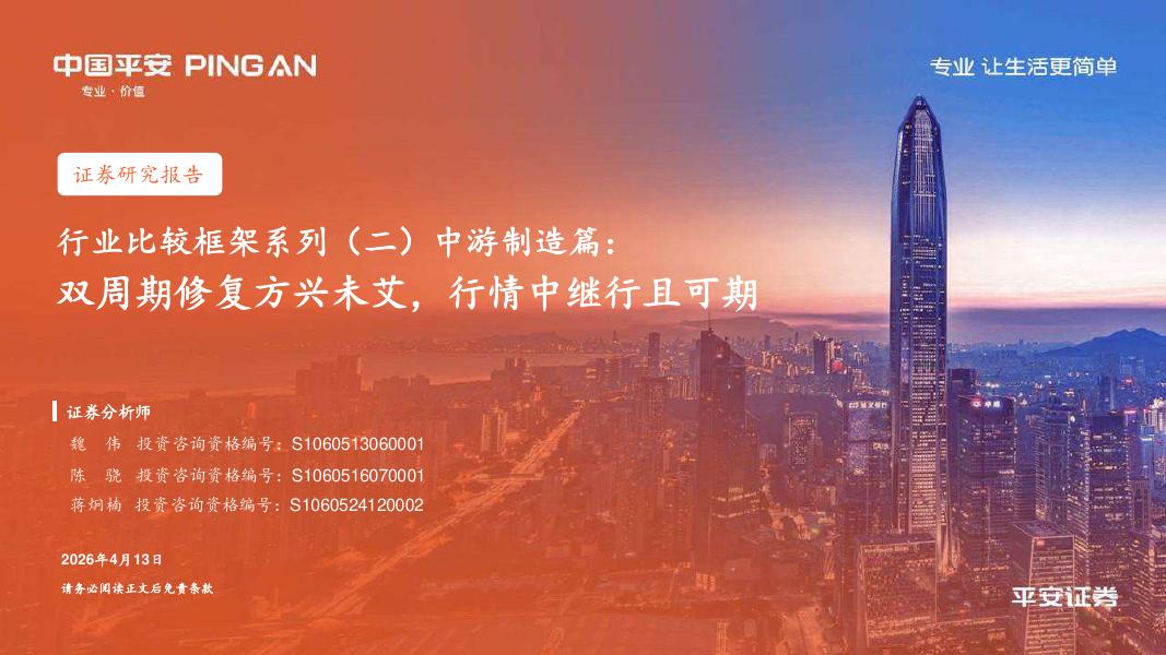 中国平安证券：行业比较框架系列（二）中游制造篇：双周期修复方兴未艾，行情中继行且可期海报