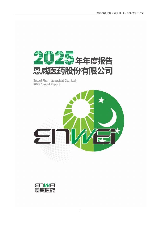 301331-恩威医药：2025年年度报告