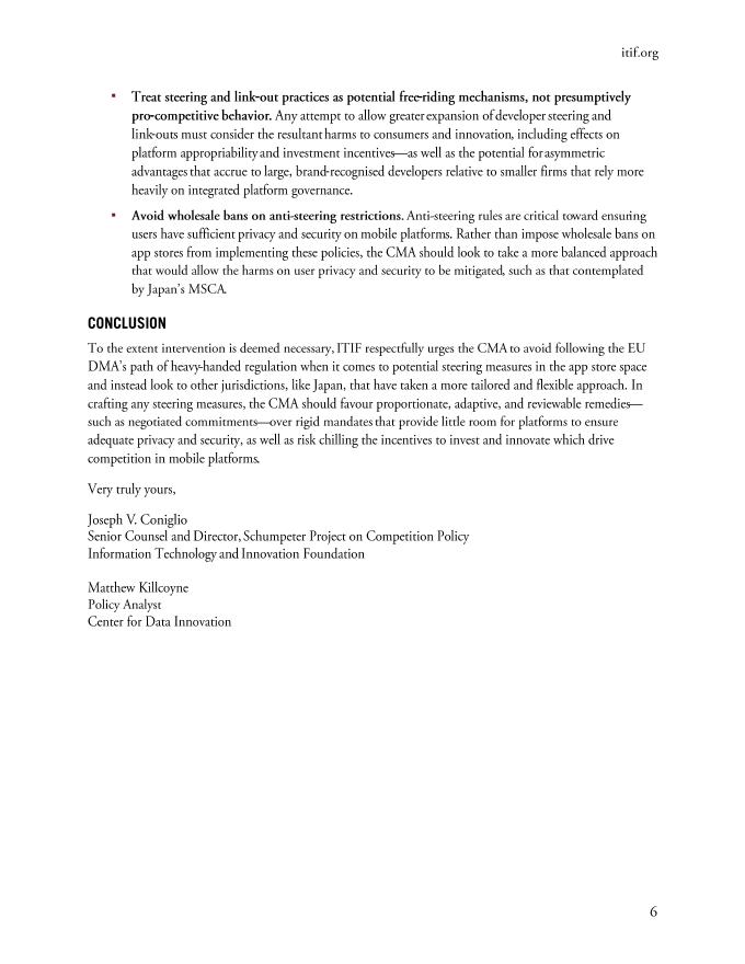 ITIF：就苹果和谷歌应用商店规则的最新发展向英国竞争与市场管理局（CMA）提交的评论报告（英文版）_第6页