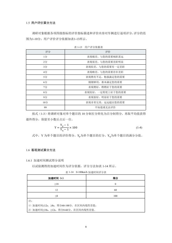 中国汽车消费者研究与评价（CCRT）：（2021版修订版）-驾乘性能评价规则_第9页