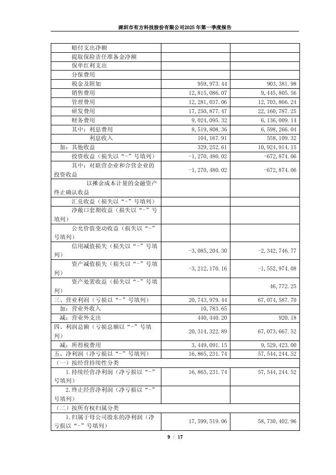 688159-有方科技：2025年第一季度报告(更正)_第9页