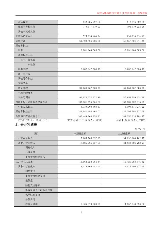000858-五粮液：2025年第一季度报告(更新后)_第6页