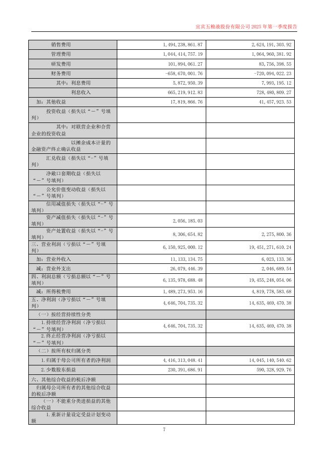 000858-五粮液：2025年第一季度报告(更新后)_第7页