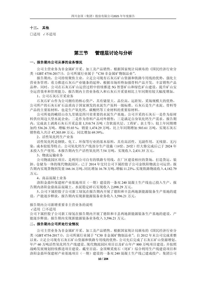 600678-ST金顶：公司2025年年度报告全文(修订版)_第10页