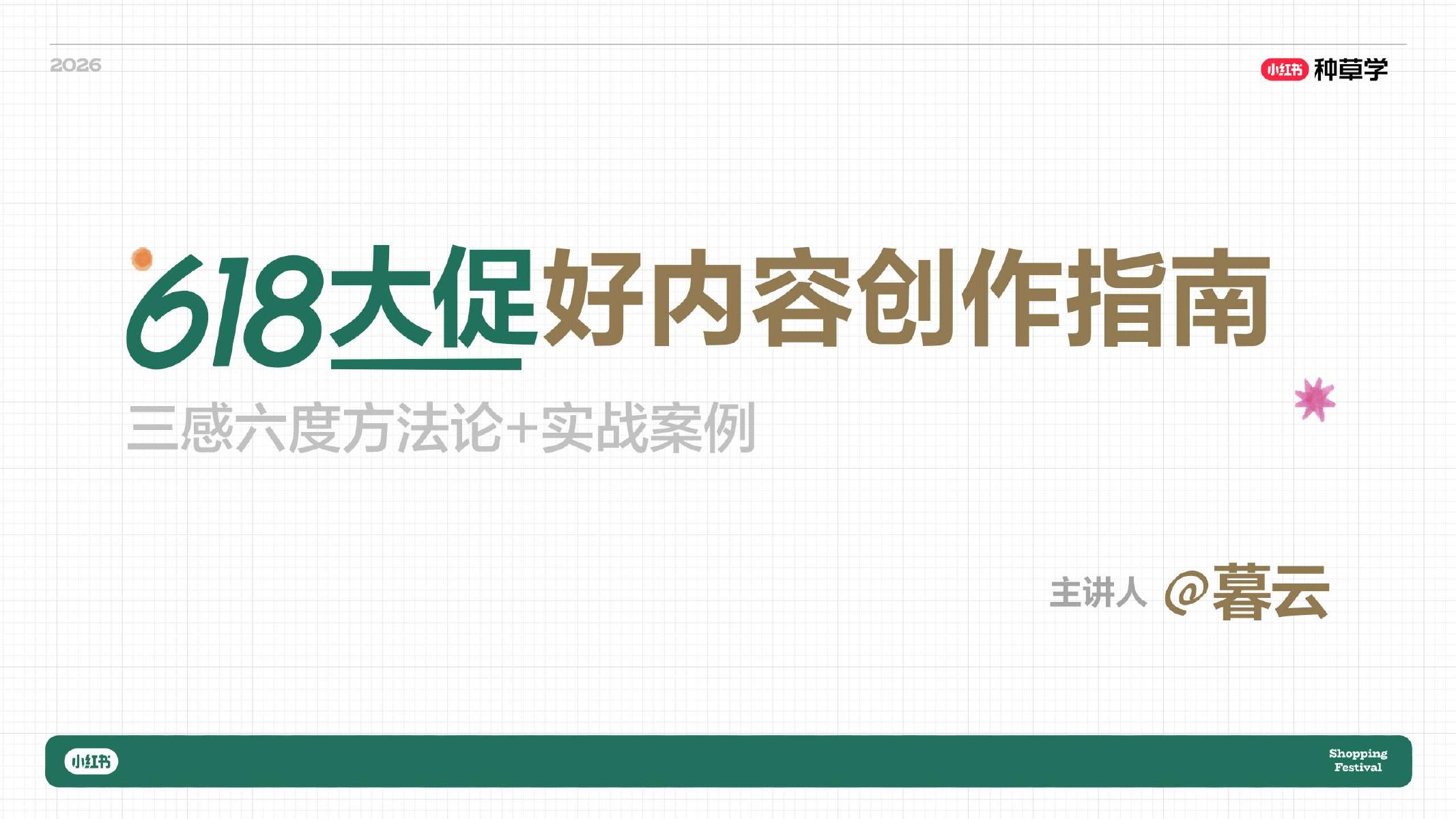 小红书：618大促好内容创作指南-三感六度方法论+实战案例海报