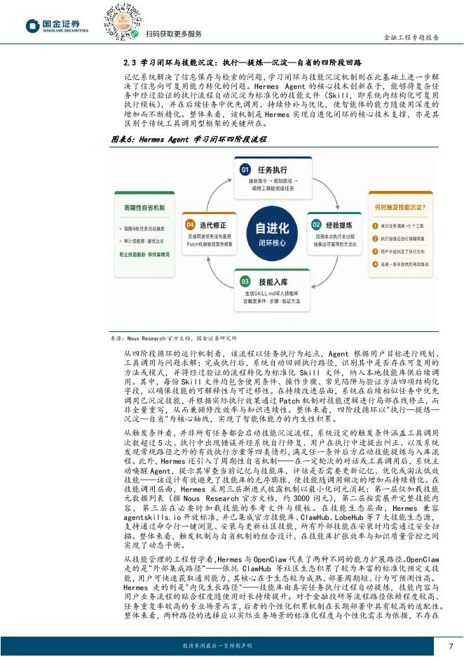 国金证券：量化漫谈系列之二十一：Hermes+Agent解析-自进化智能体范式与OpenClaw对比评测_第7页
