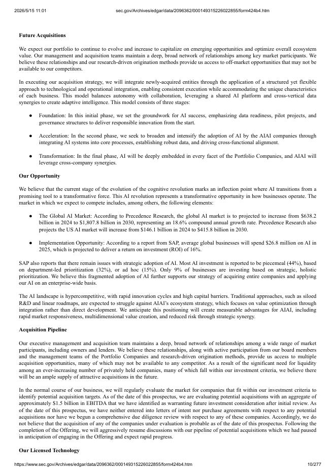 AIAI Holdings Corporation美股纳斯达克IPO上市招股说明书_第10页