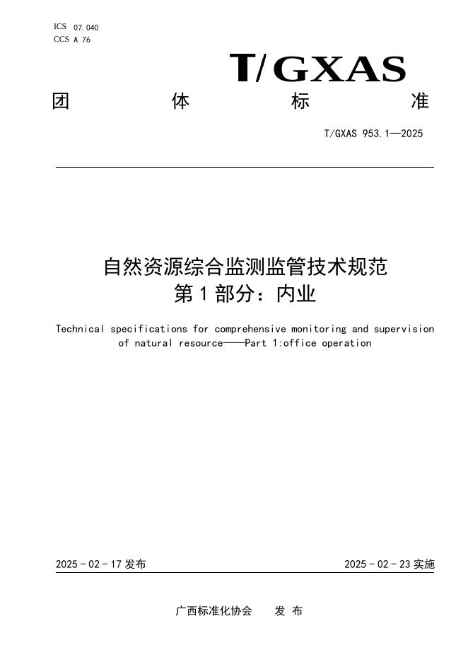T/GXAS 953.1-2025 标准预览
