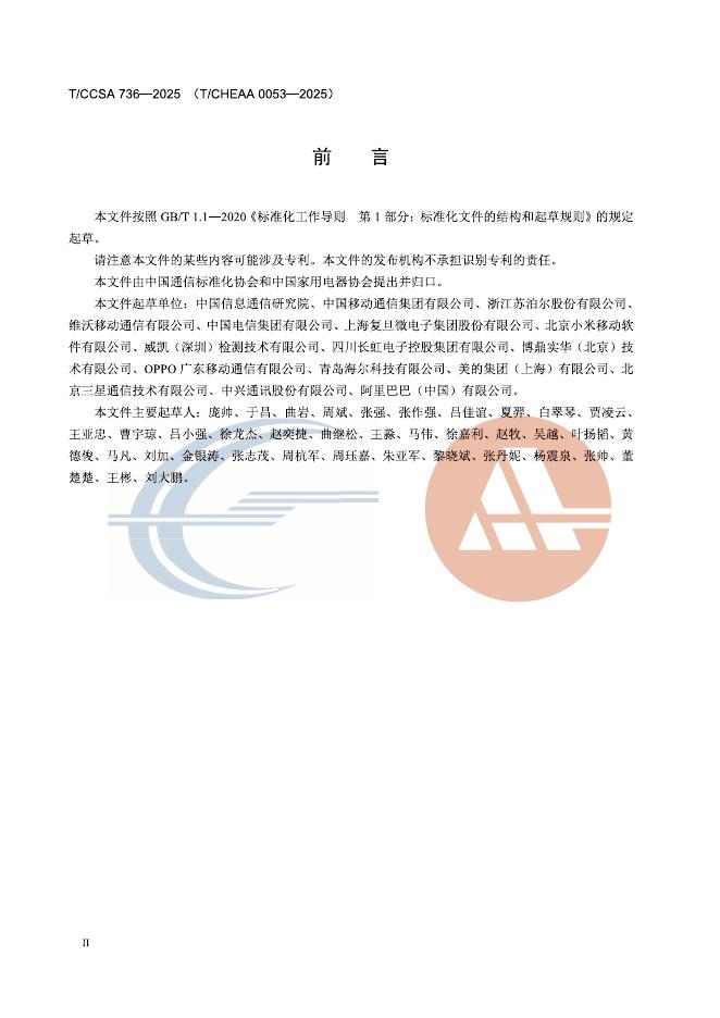 T/CCSA 736-2025 标准预览