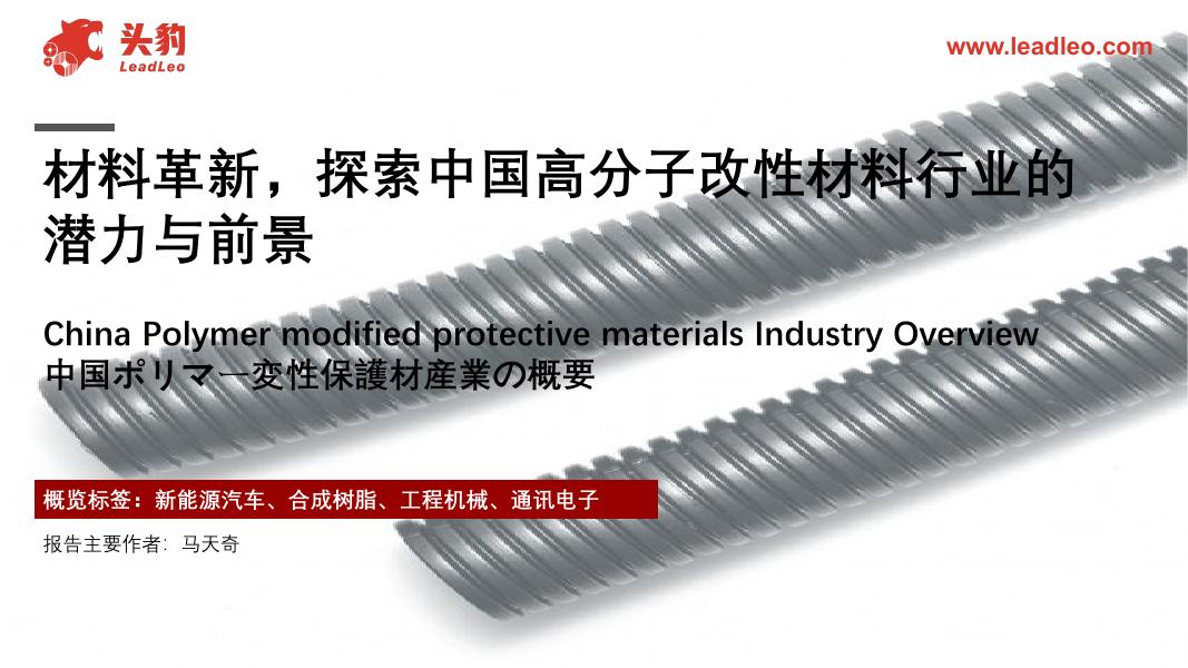头豹研究院：材料革新，探索中国高分子改性材料行业的潜力与前景海报