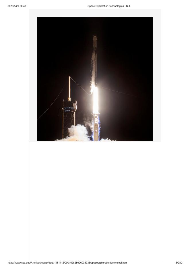 马斯克旗下 SpaceX 美股纳斯达克招股说明书（SPCX）：Space Exploration Technologies Corp. S-1 fillings_第6页