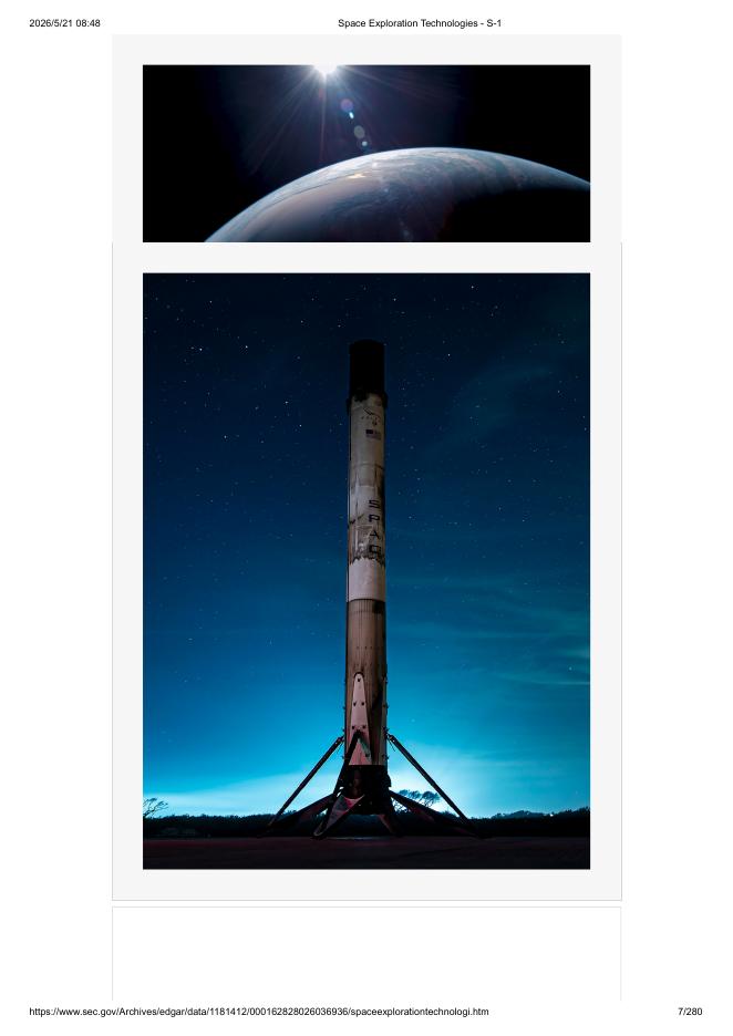 马斯克旗下 SpaceX 美股纳斯达克招股说明书（SPCX）：Space Exploration Technologies Corp. S-1 fillings_第7页