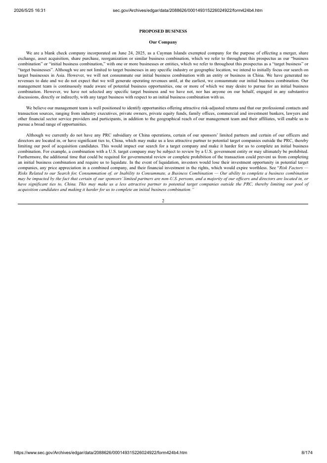 Peace Acquisition Corp美股纳斯达克IPO上市招股说明书_第8页