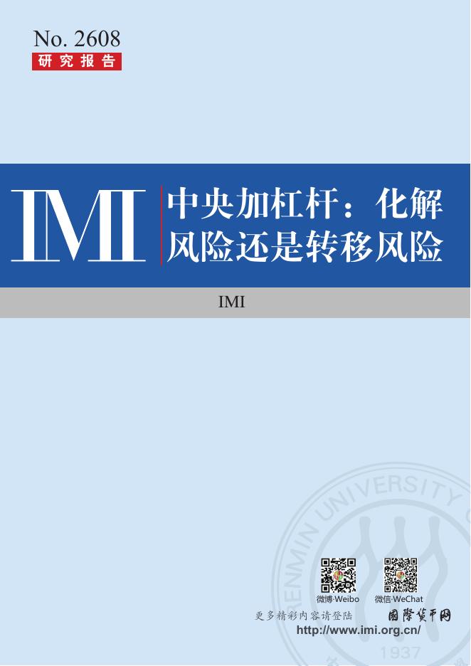 中国人民大学货币研究所：【IMI Report No.2608】中央加杠杆：化解风险还是转移风险海报