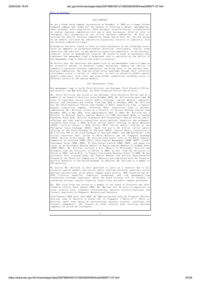 Forefront Tech Holdings Acquisition Corp.美股纳斯达克IPO上市招股说明书_第9页