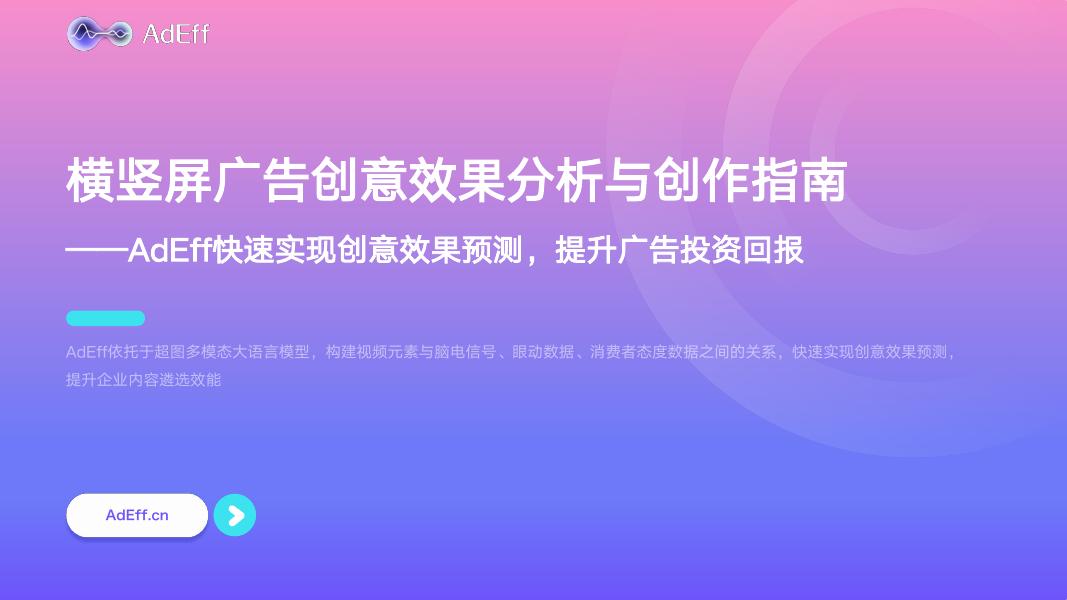 AdEff：2026年横竖屏广告创意效果分析与创作指南报告海报