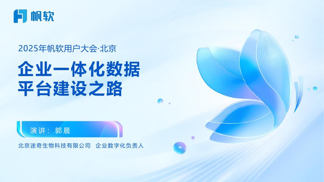 帆软：企业一体化数据：平台建设之路海报