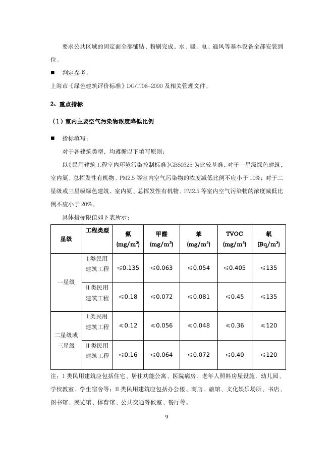 上海市绿色建筑工程验收关键性能指标表（2026版）_第9页