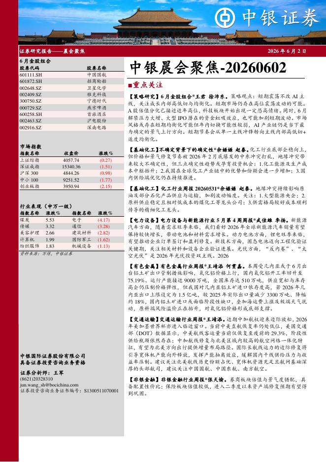 中银证券：中银晨会聚焦-260602海报