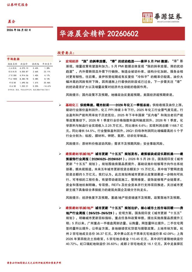 华源证券：华源晨会精粹-260602海报