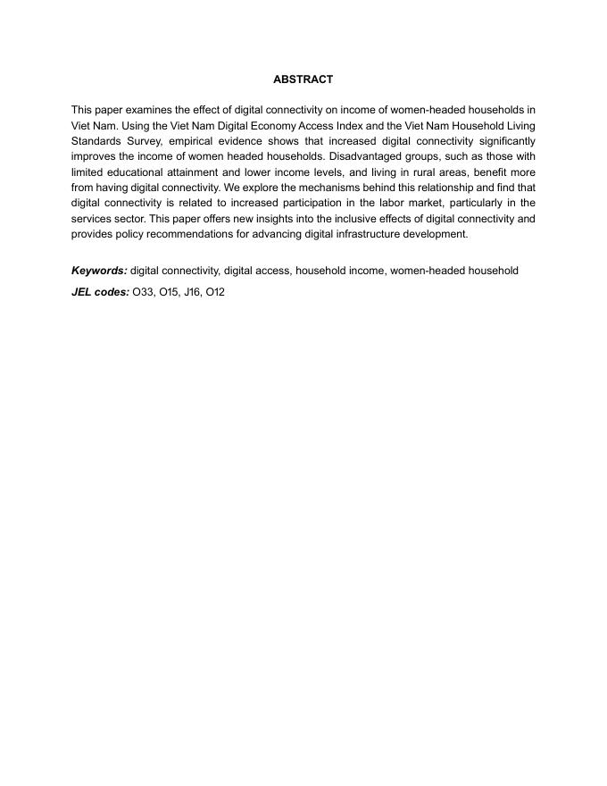 ADB亚洲开发银行：数字连接和家庭收入：来自越南女性户主家庭的证据（英文版）_第4页
