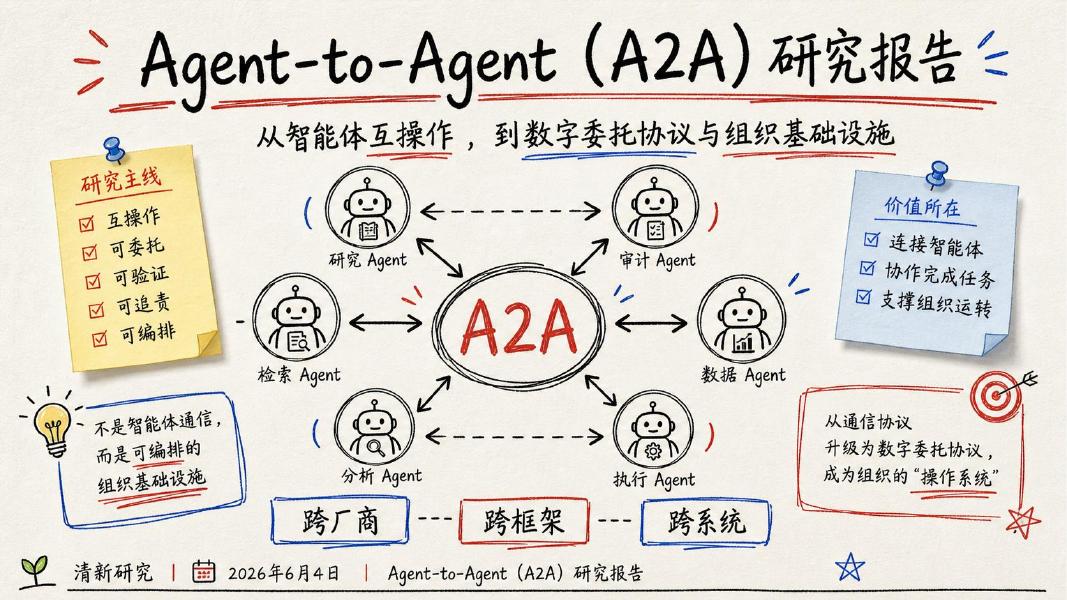 清新研究：2026年Agent-to-Agent（A2A）研究报告海报