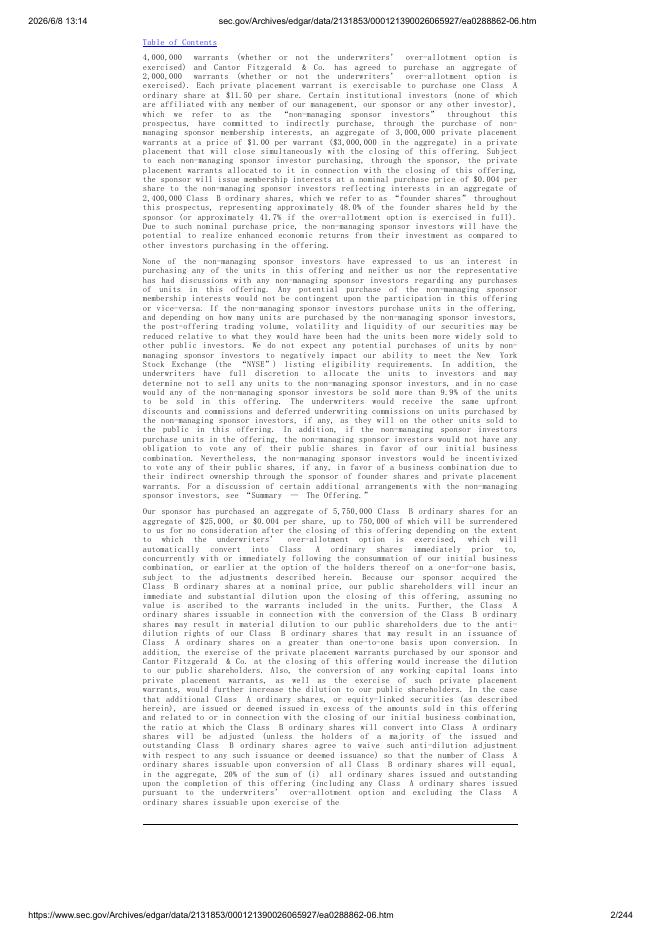 FutureCorp Space Acquisition 1纽约证券交易所IPO上市招股说明书_第2页
