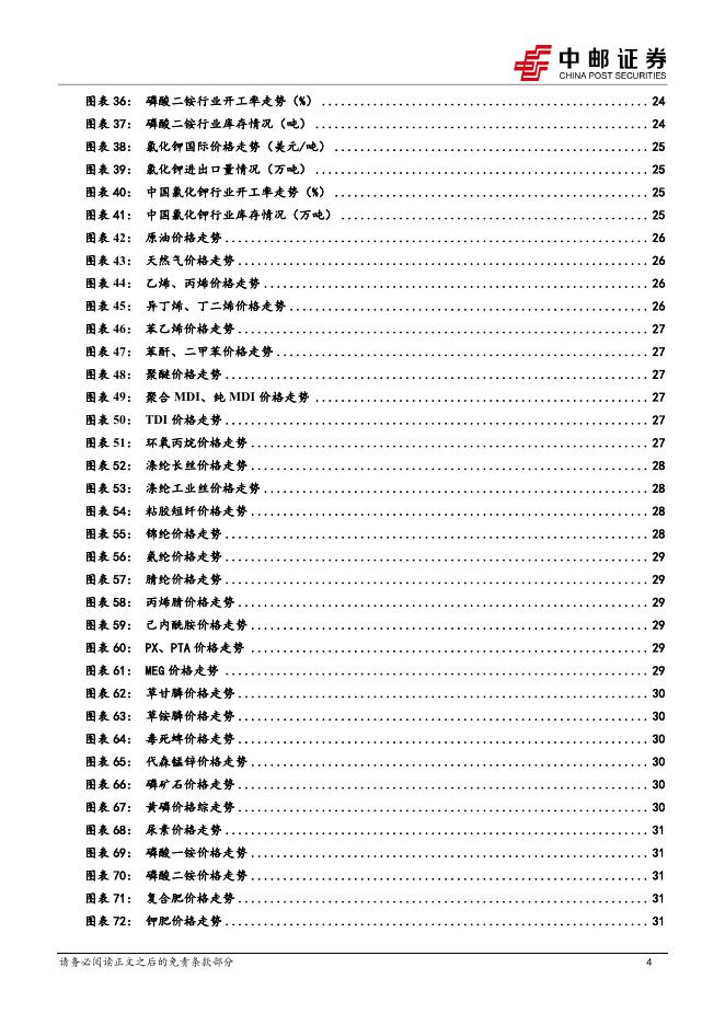 中邮证券：化工行业周报：27年制冷剂配额总体维稳，制冷剂、硫磺、高含氢硅油价格涨幅居前_第4页