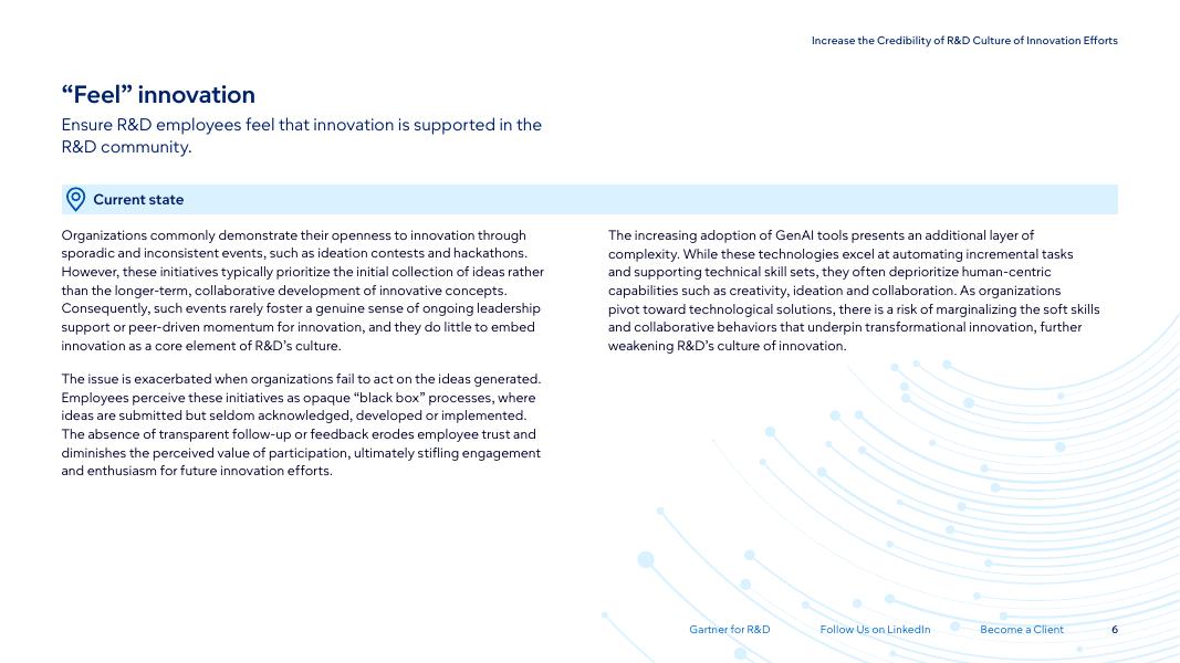 Gartner：2026年提升研发创新文化建设的可信度报告（英文版）_第6页