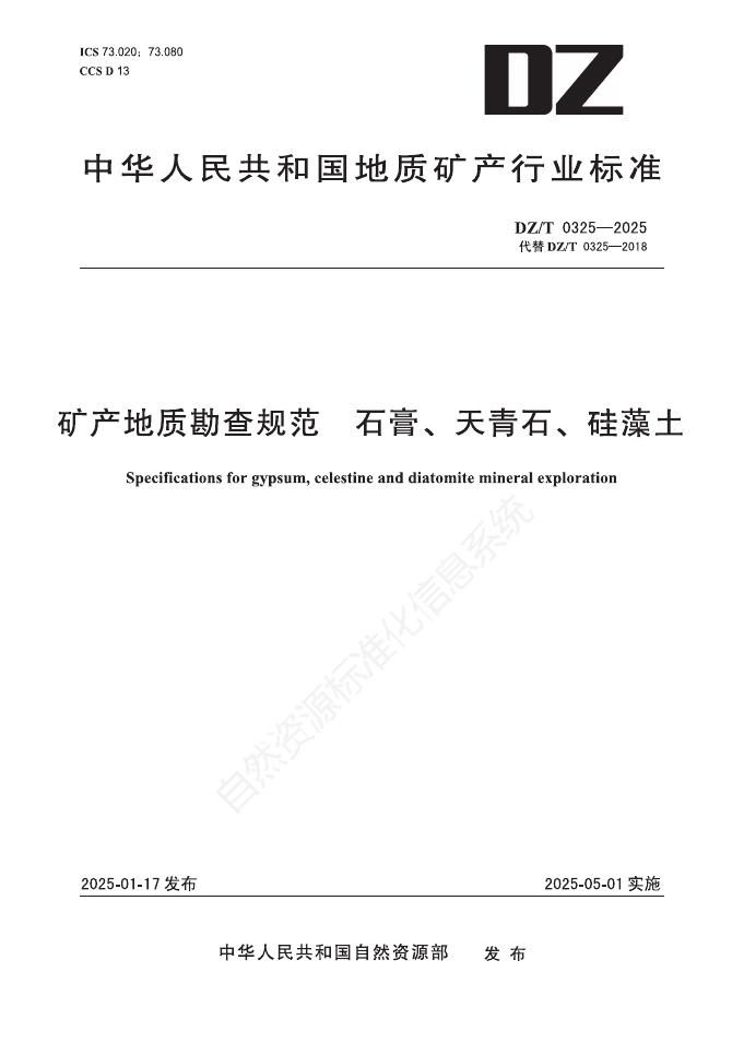 DZ/T 0325-2025 标准预览