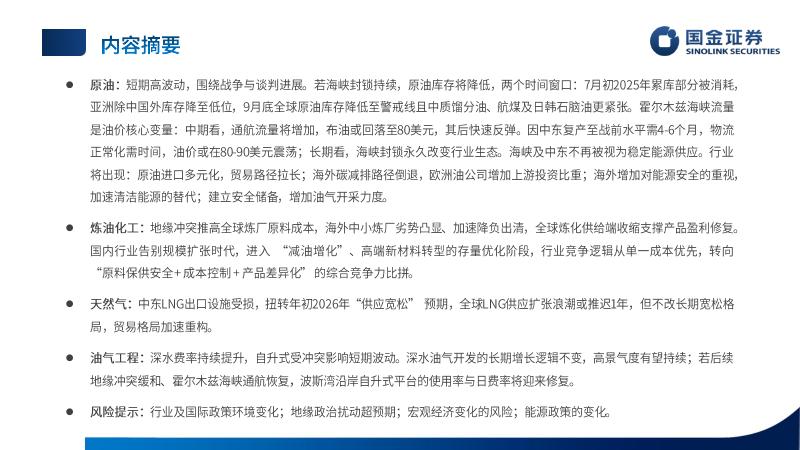 国金证券：石化行业2026年中期策略：地缘冲击下的行业新格局_第2页