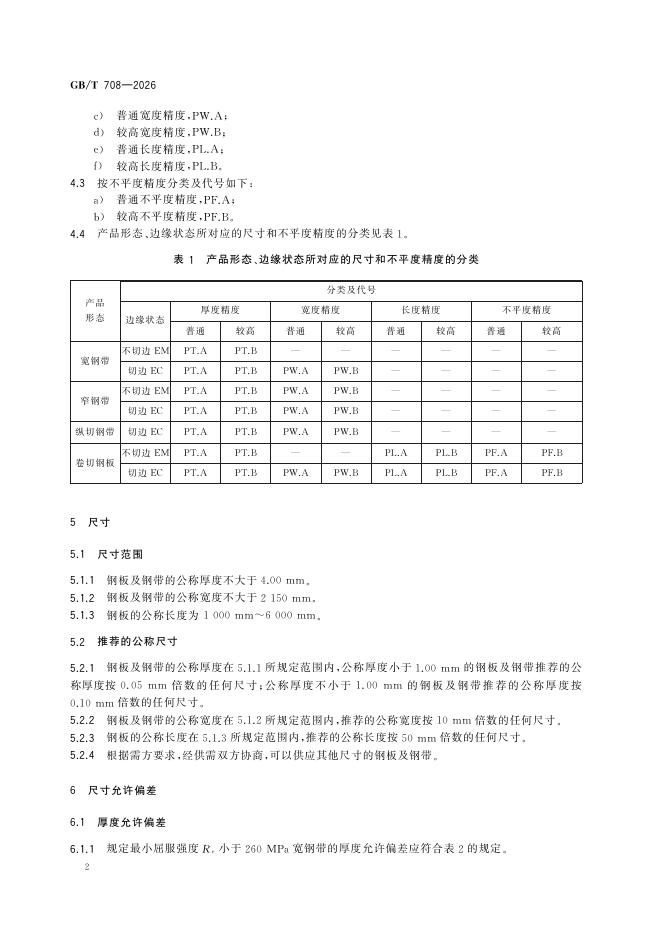 GB/T 708-2026 Chinese PDF preview page 4