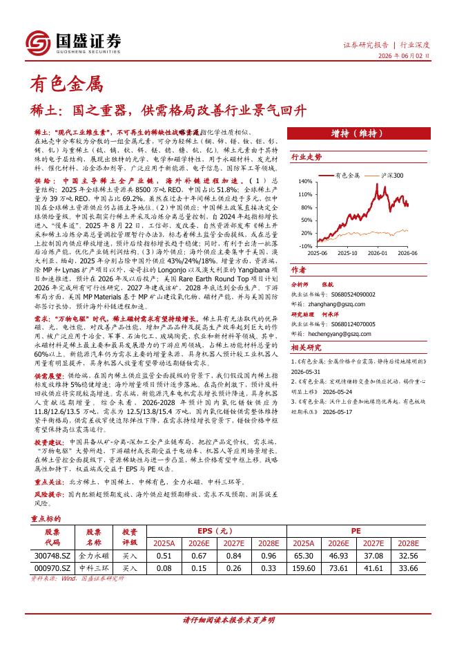 国盛证券：稀土：国之重器，供需格局改善行业景气回升海报