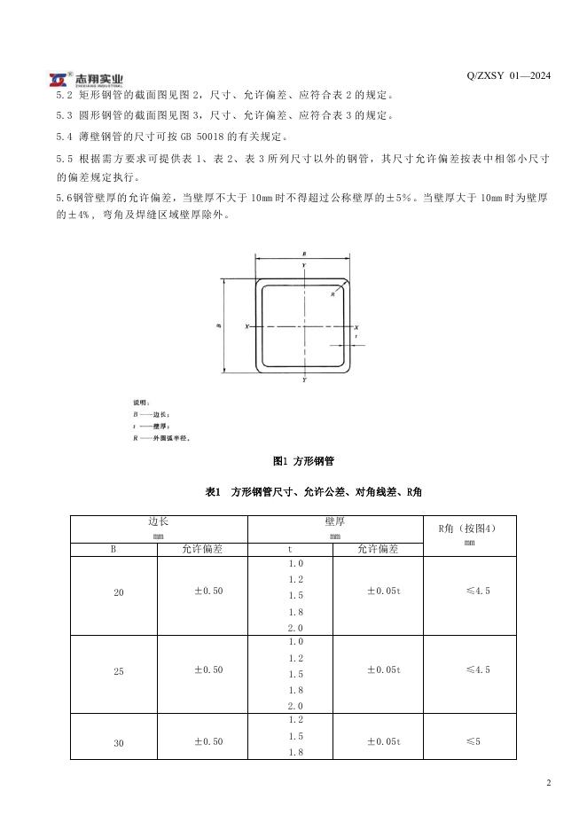 Q/ZXSY 01-2024 标准预览