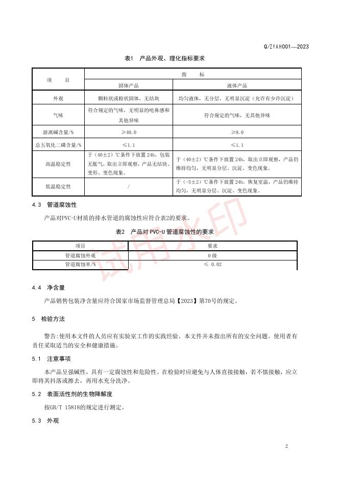 Q/ZYAH 001-2023 标准预览