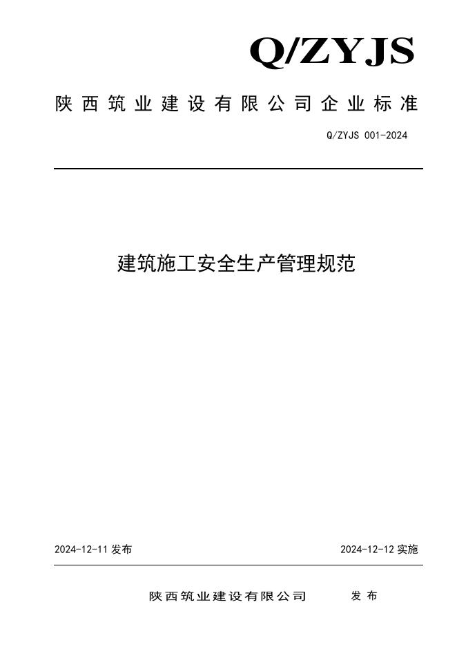 Q/ZYJS 001-2024 标准预览