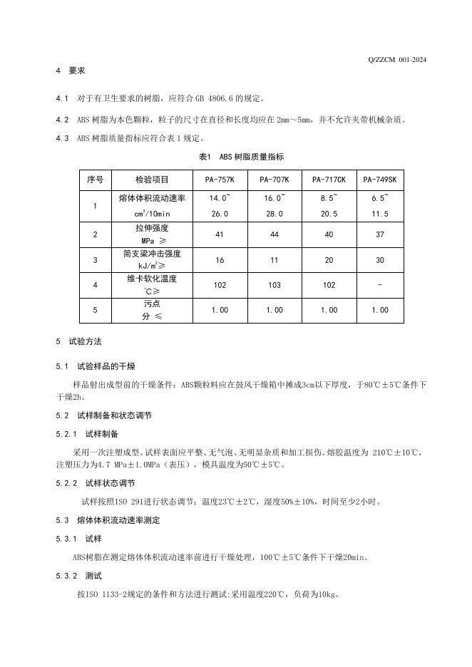 Q/ZZCM 001-2024 标准预览