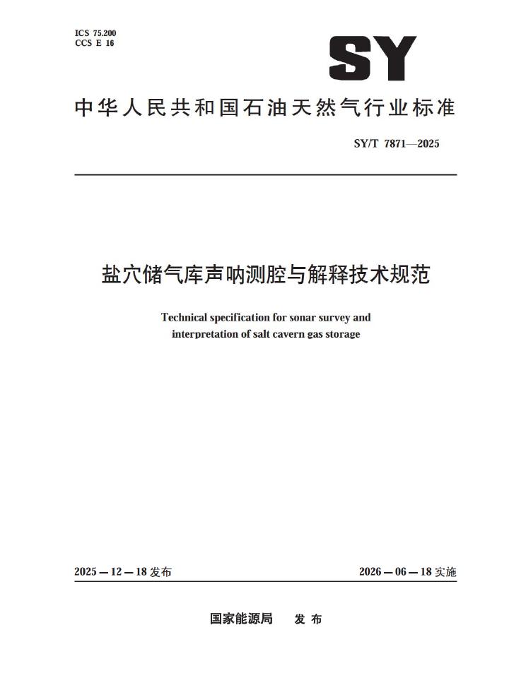 SY/T 7871-2025 盐穴储气库声呐测腔与解释技术规范
