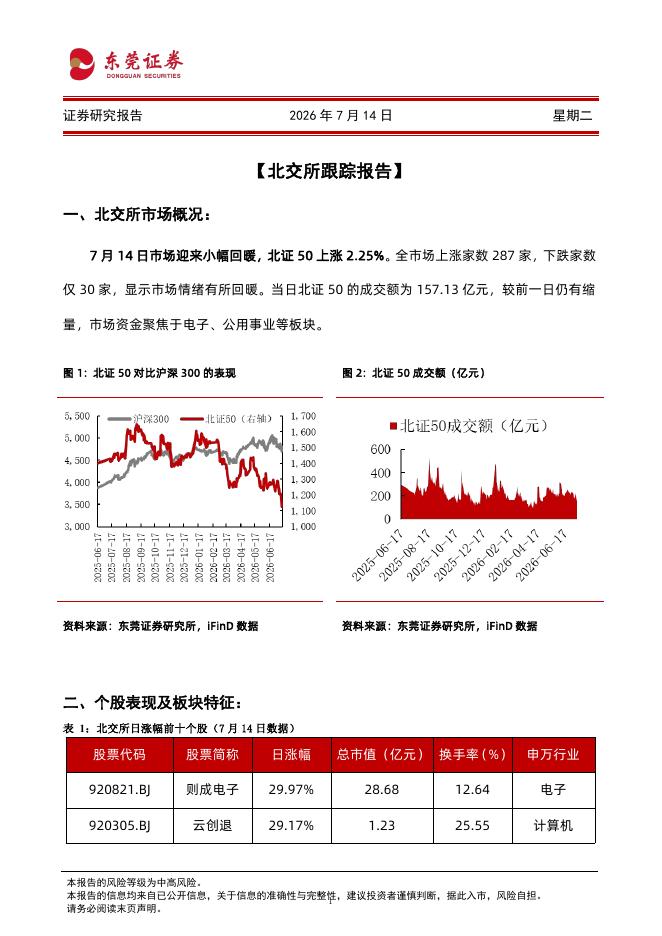 东莞证券：北交所跟踪报告-260714海报